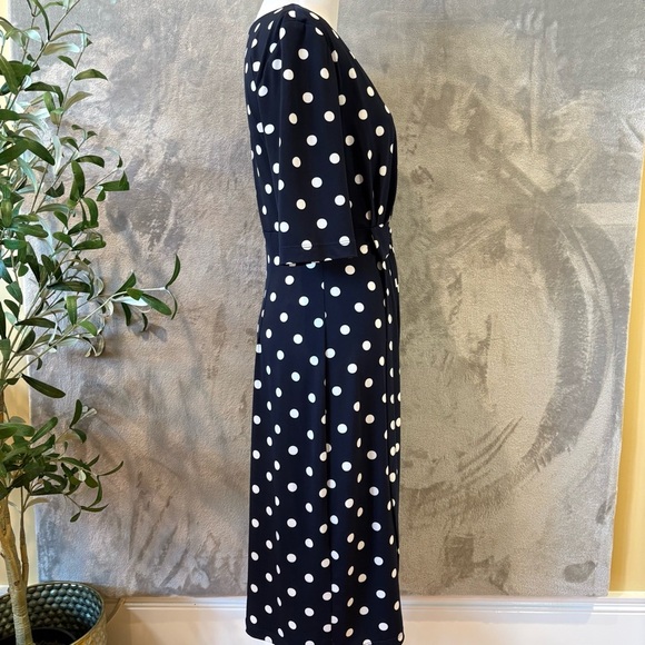 Polka-Dot Sheath Formal Stretch Dress Sz 8 - Picture 3 of 9